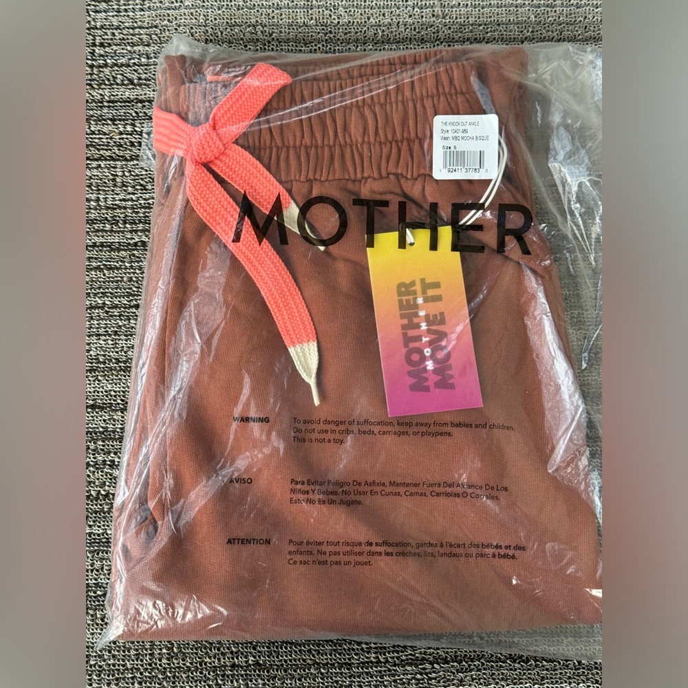 Mother Move It Knock Out Ankle Mocha Bisque Sweatpants Size Small NWT